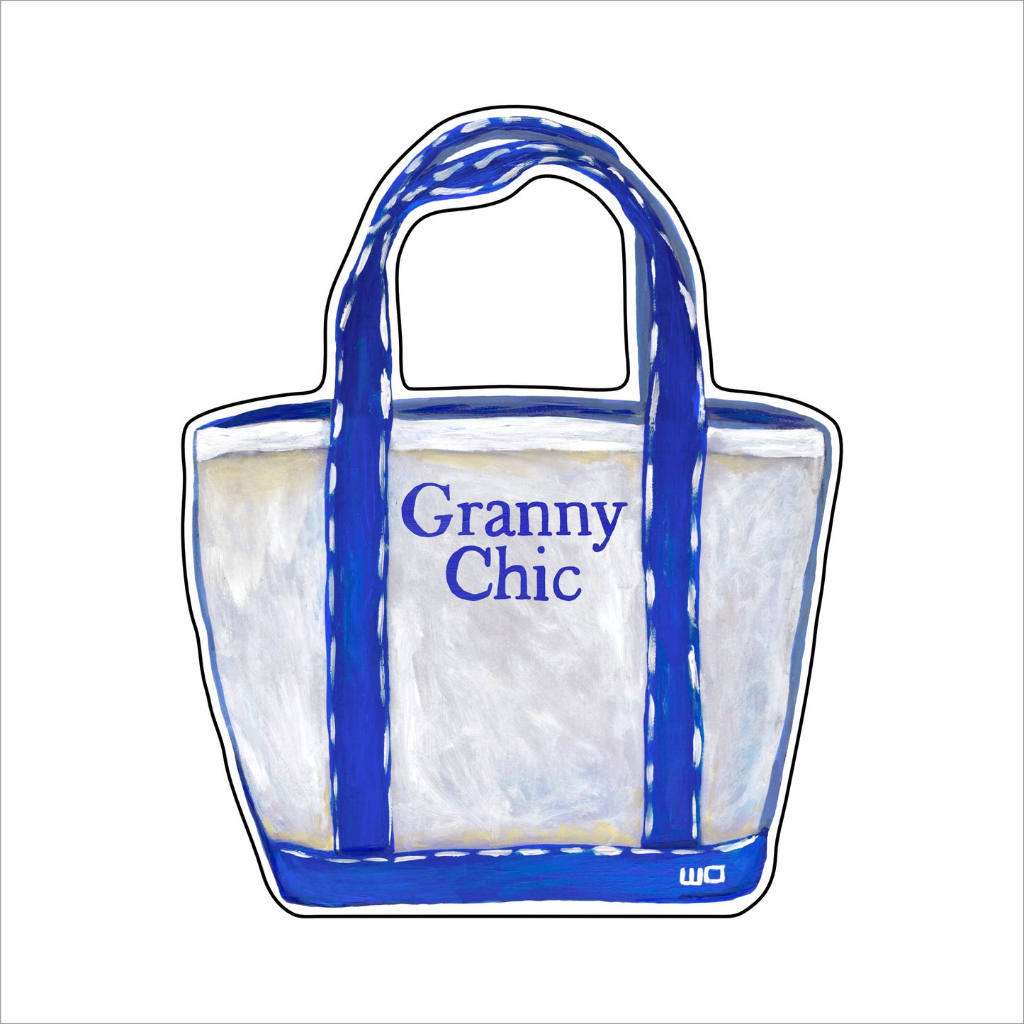 MEG-039 Granny Chic Blue Boat Tote Ornament | 0.25Acrylic Ornament |