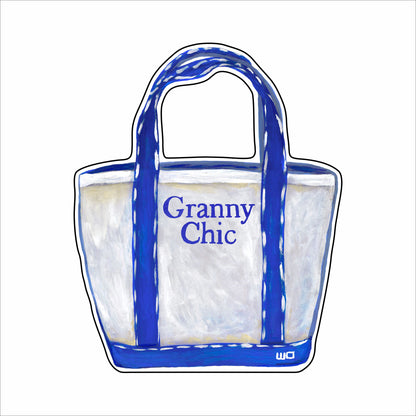 MEG-039 Granny Chic Blue Boat Tote Ornament | 0.25Acrylic Ornament |