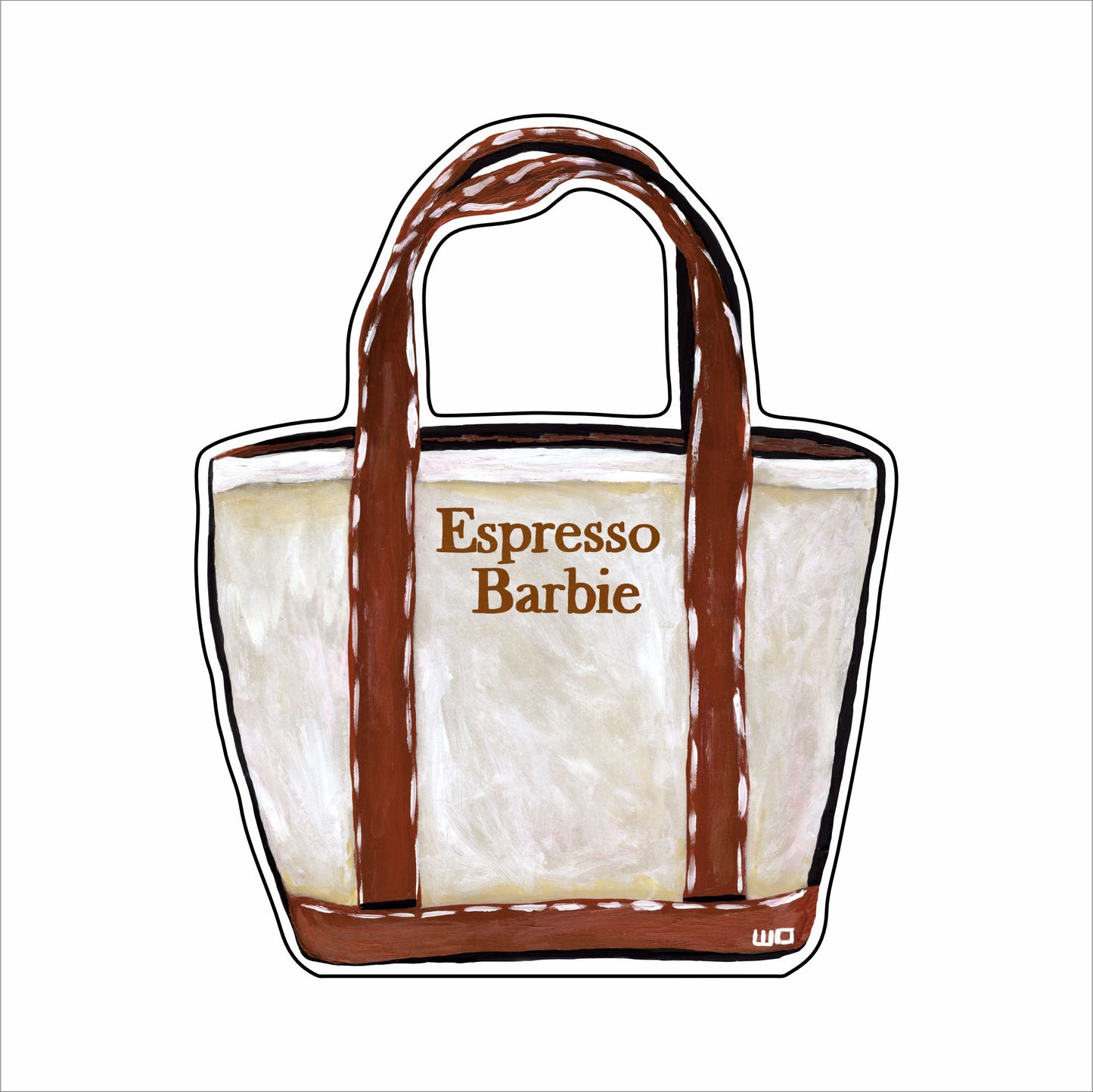 MEG-045 Espresso Barbie Bote Tote Ornament | 0.25Acrylic Ornament |