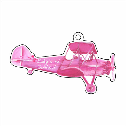 MEG-052 Baby's 1st Oshkosh Pink Ornament | 0.25Acrylic Ornament & Ribbon |