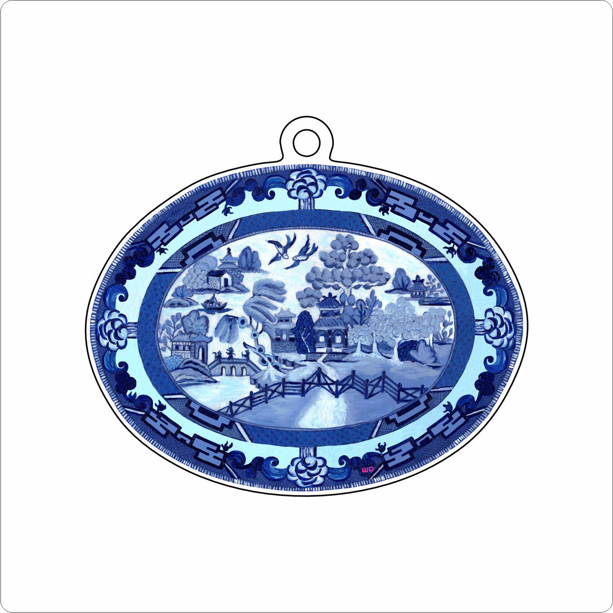 MEG-061 Willow Oval Plate Ornament | 0.25Acrylic Ornament