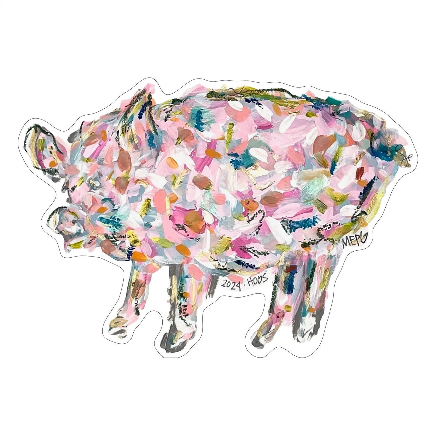 MGA-02 Pig Contour | 0.75 Acrylic Cutout | Bulk (Sold in batches of 40)
