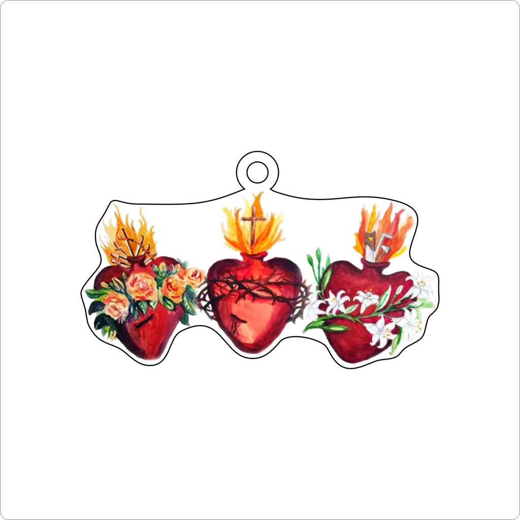 MHA-005 Jesus Mary Joseph Hearts | 0.25Acrylic Ornament |