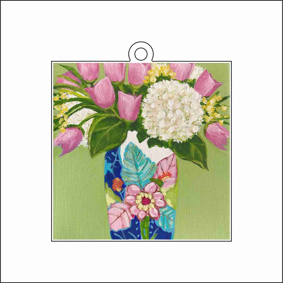 MHE-024 Green Flower Ornament | 0.25Acrylic Ornament