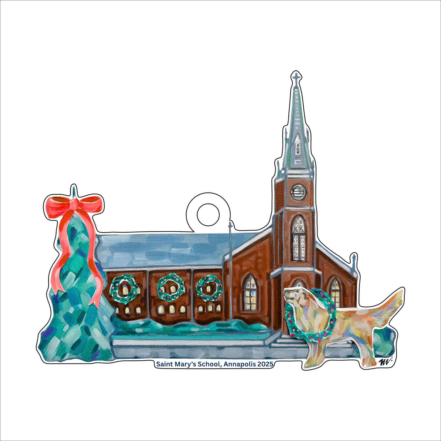 MIA-002 Saint Mary's Church Large Ornament | 0.25in. Acrylic Ornament |