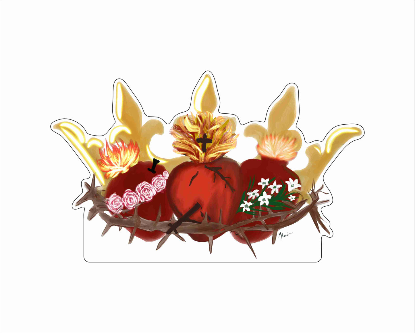 MIM-006 Crowned Hearts | 0.75Acrylic Contour