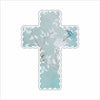 MKD-030 Blue Floral Scalloped Cross | 0.75in. Acrylic Contour |