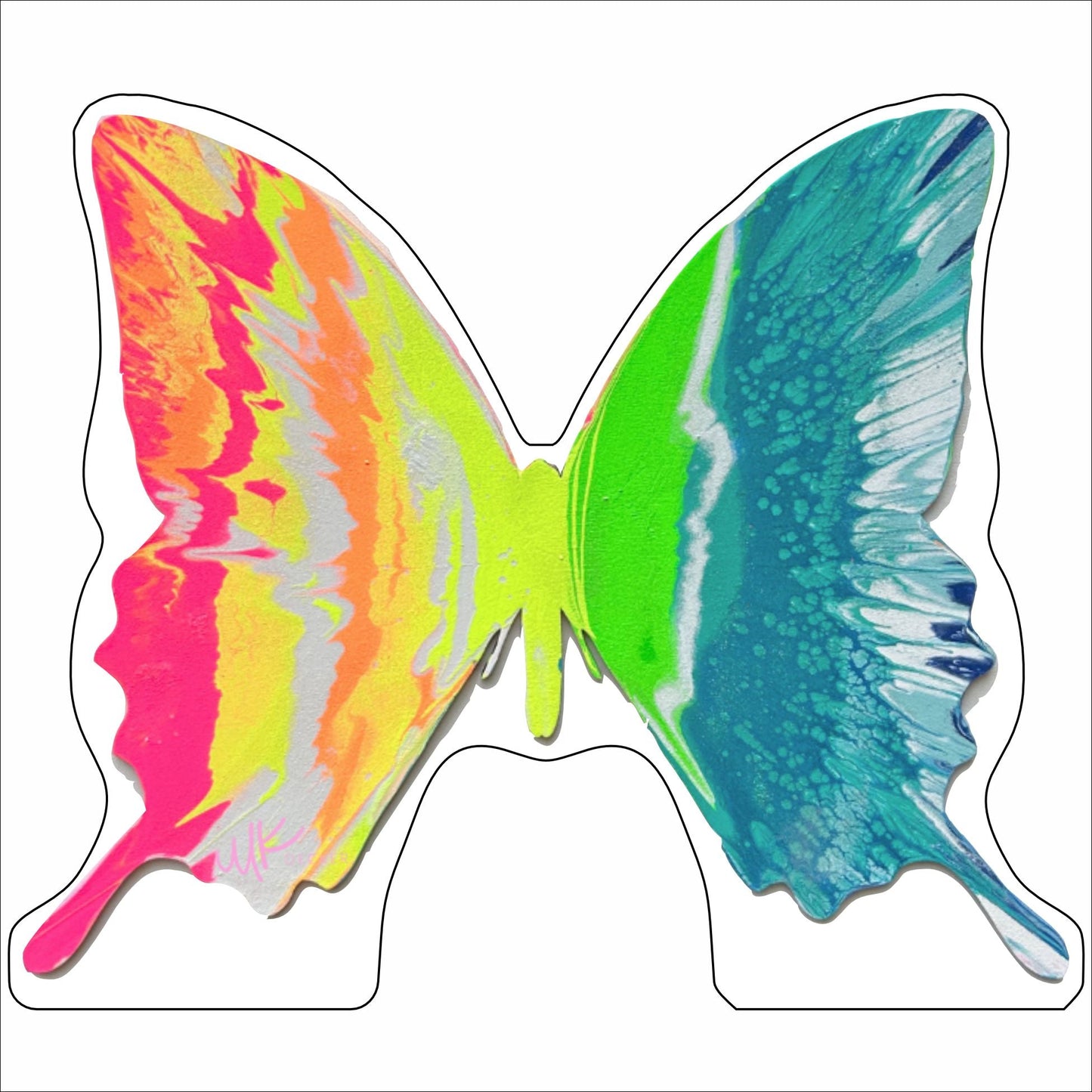 MKD-032 Neon Burst Butterfly | 0.75in. Acrylic Contour | Case Bundle of 25