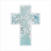 MKD-044 Blue Floral Scalloped Cross | 0.50in. Acrylic Contour | Case Bundle of 25