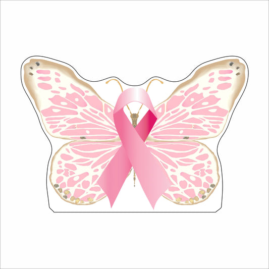 MKD-035 Breast Cancer Butterfly | 0.75in. Acrylic Contour | Case Bundle of 25