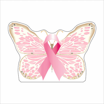 MKD-035 Breast Cancer Butterfly | 0.75in. Acrylic Contour |