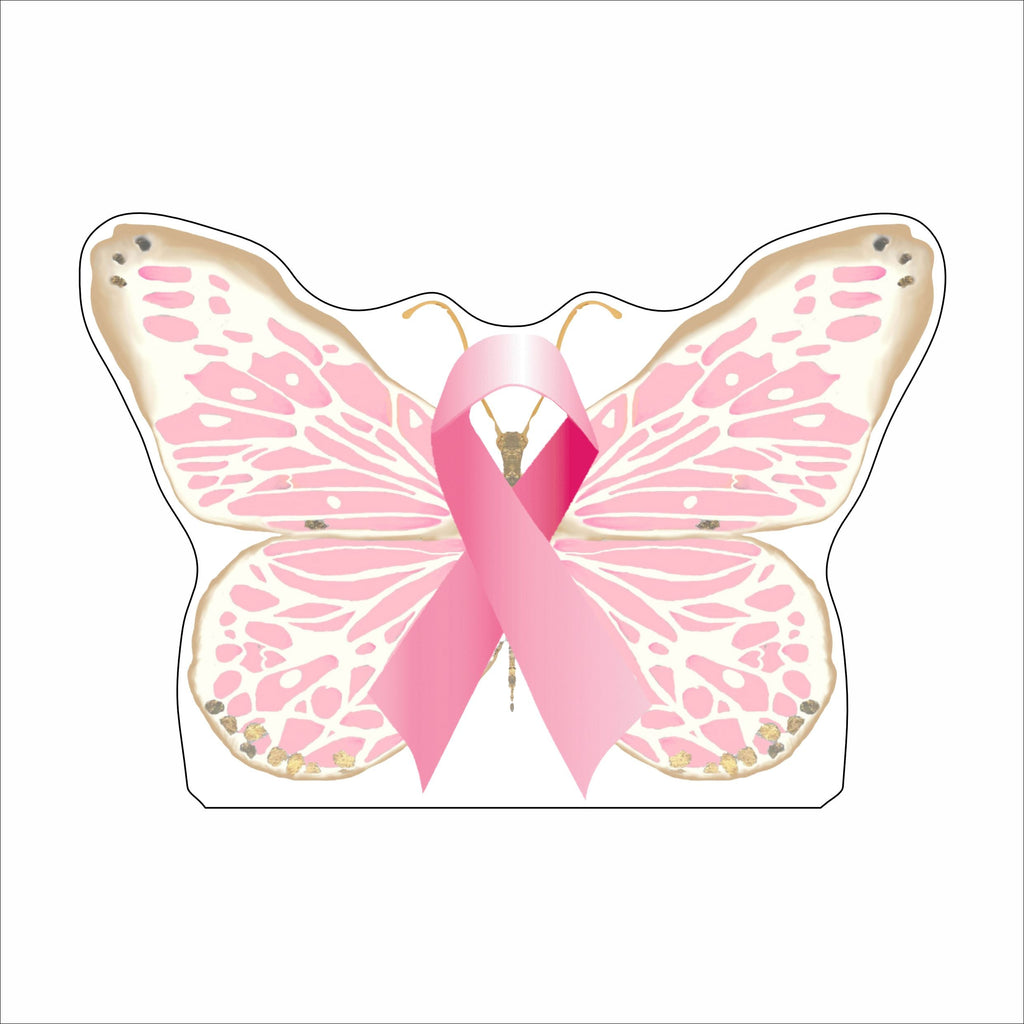 MKD-049 Breast Cancer Butterfly | 0.50in. Acrylic Contour |