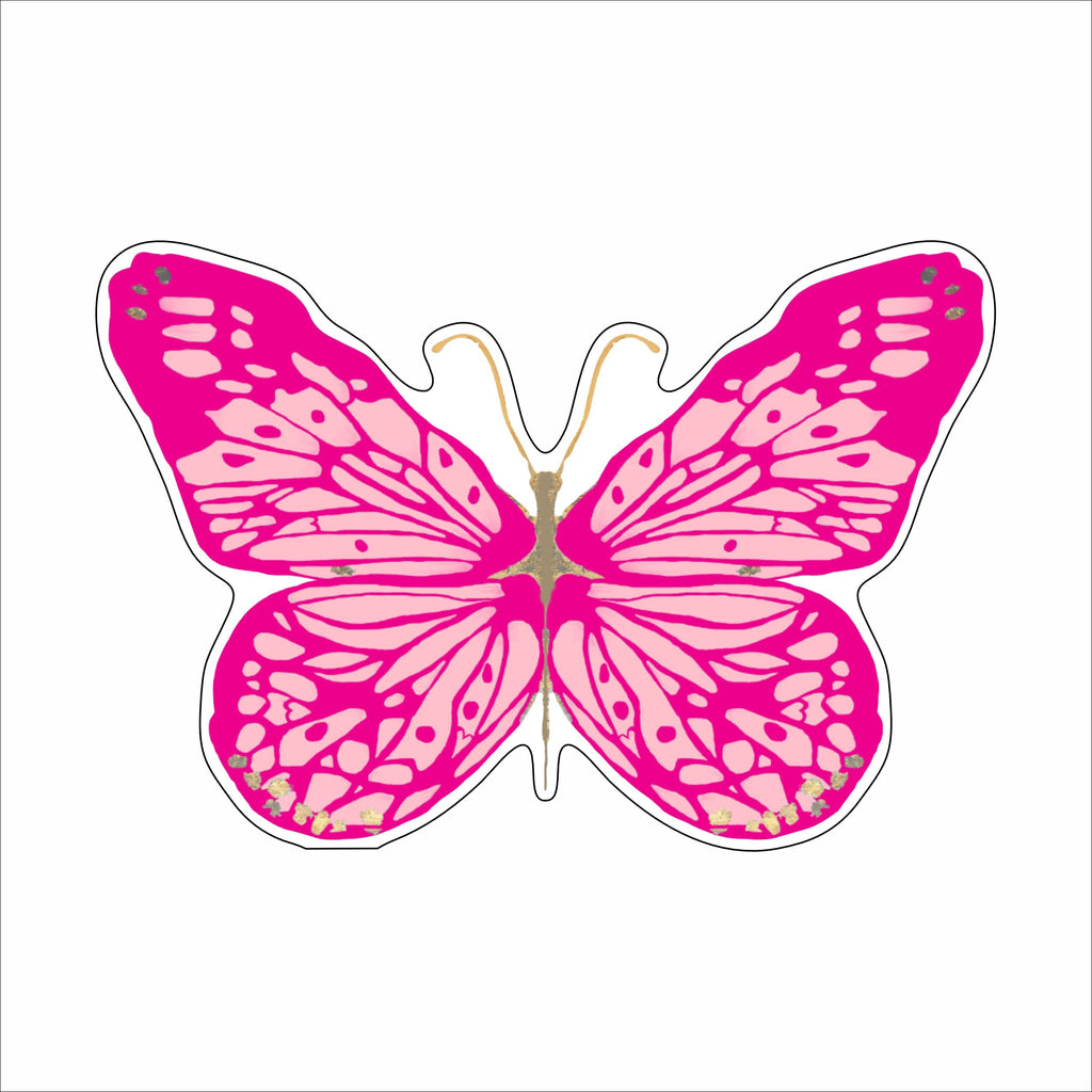 MKD-038 Bold Pink Butterfly | 0.75in. Acrylic Contour |