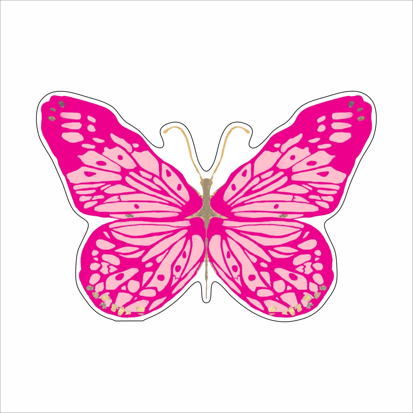 MKD-052 Bold Pink Butterfly | 0.50in. Acrylic Contour |