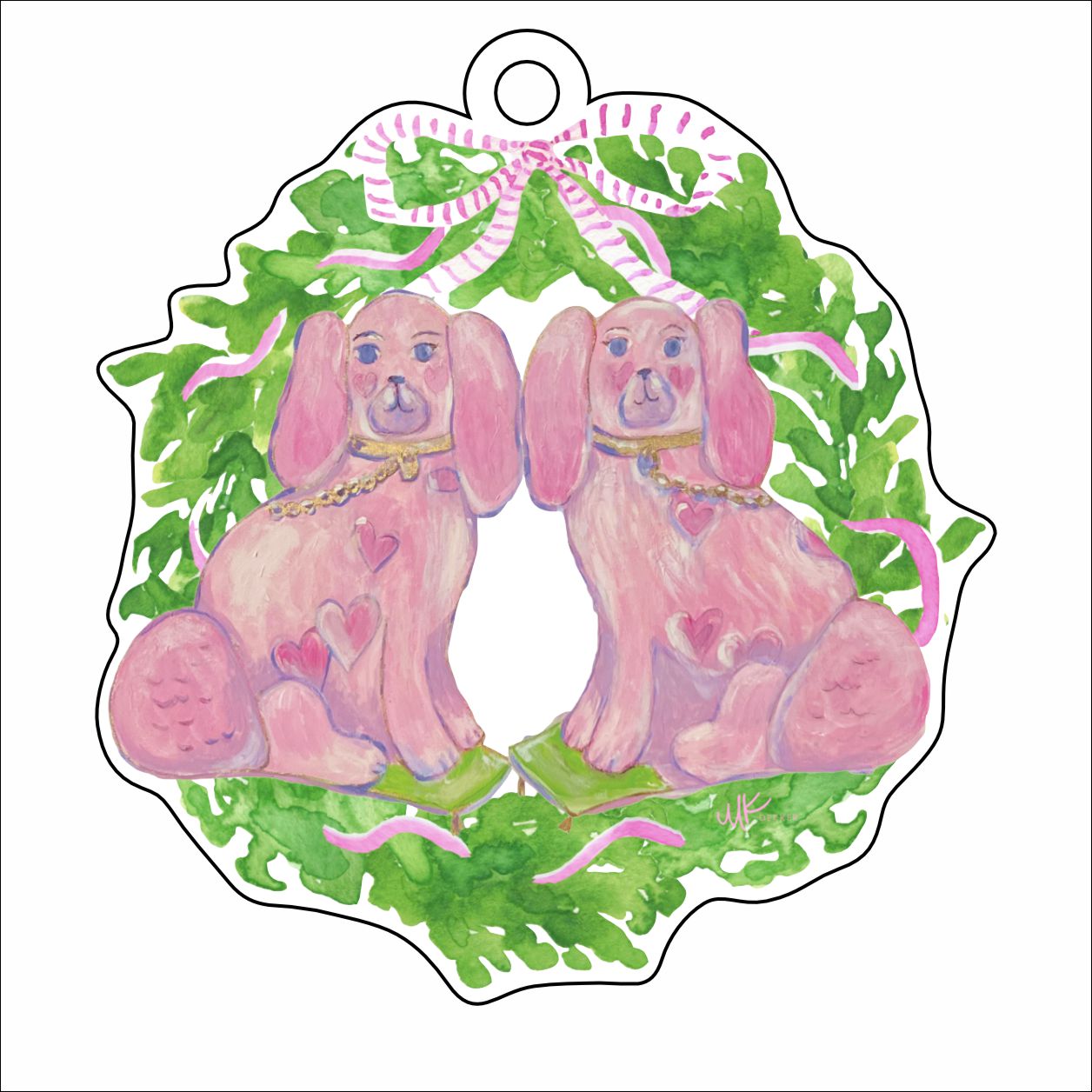 MKD-055 Love for Dogs Pink Ornament | 0.25in. Acrylic Ornament | Case of 25