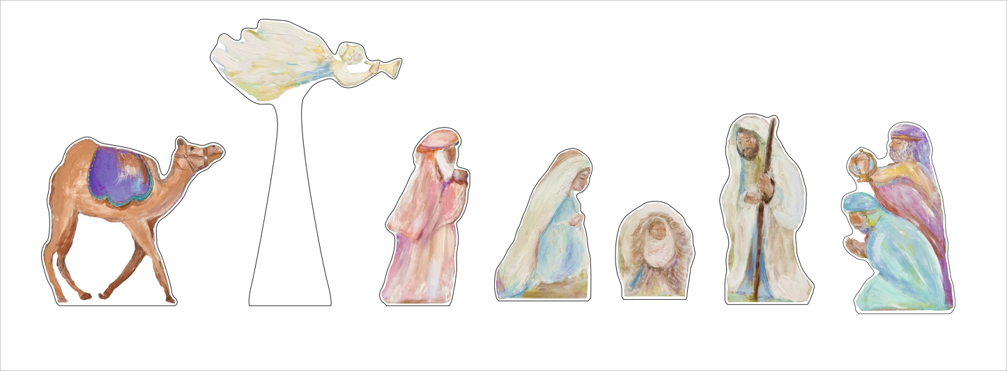 MKD-077 Mini Nativity Set (7 piece) | 0.50Acrylic Contour | Mix & Match (10+)