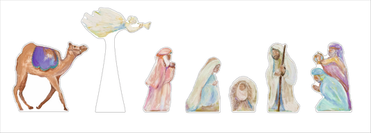 MKD-078 Large Nativity Set (7 piece) | 0.75Acrylic Contour | Mix & Match (10+)