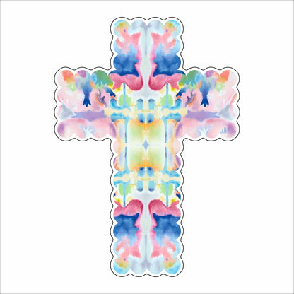 MKD-080 Purple Kaleidoscope Cross Mini | 0.50Acrylic Mini |