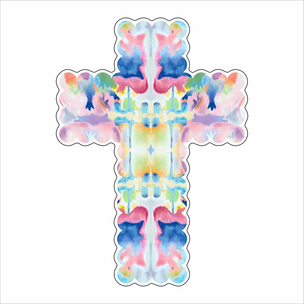 MKD-079 Purple Kaleidoscope Cross | 0.75Acrylic Contour | Case of 25