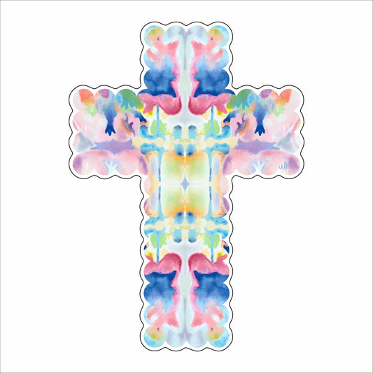 MKD-080 Purple Kaleidoscope Cross Mini | 0.50Acrylic Mini | Case of 25