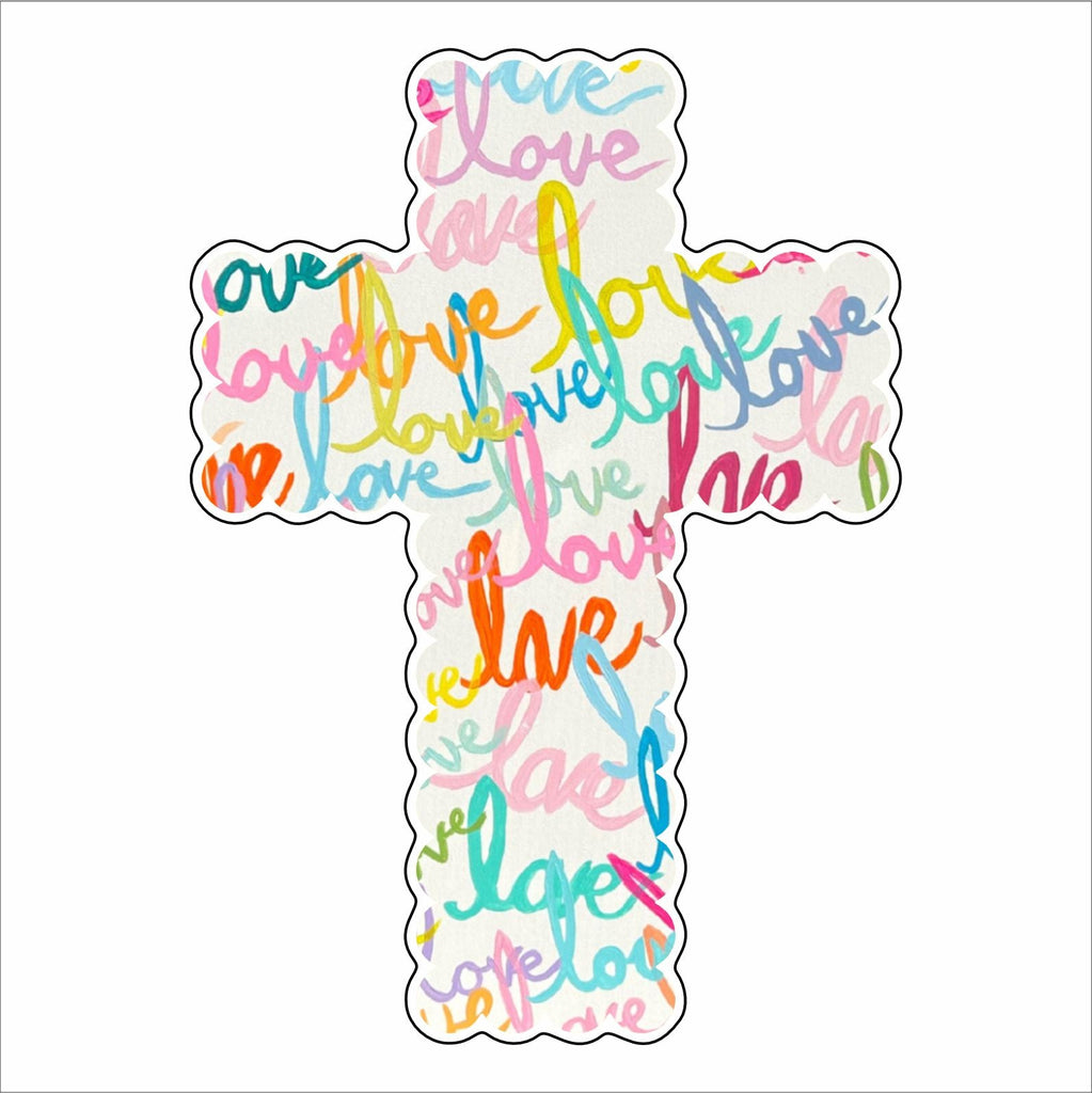 MKD-091 Rainbow Love Cross Mini | 0.50Acrylic Mini |
