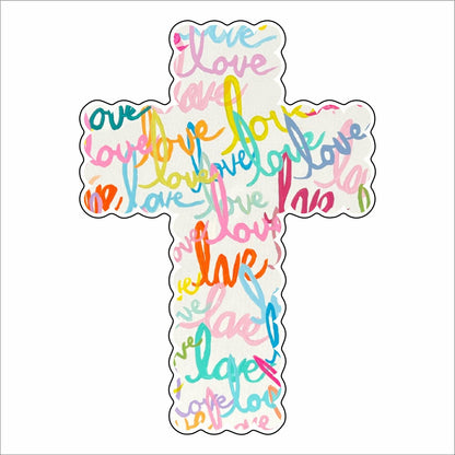 MKD-090 Rainbow Love Cross | 0.75Acrylic Contour |
