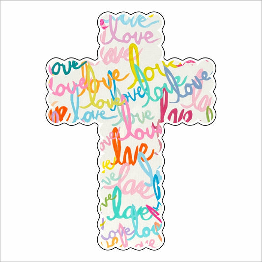 MKD-090 Rainbow Love Cross | 0.75Acrylic Contour |