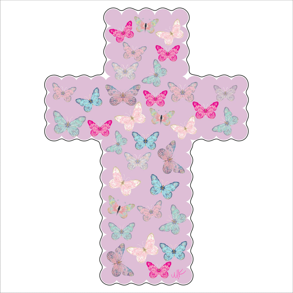 MKD-092 Butterfly Fly Away Cross | 0.75Acrylic Contour |