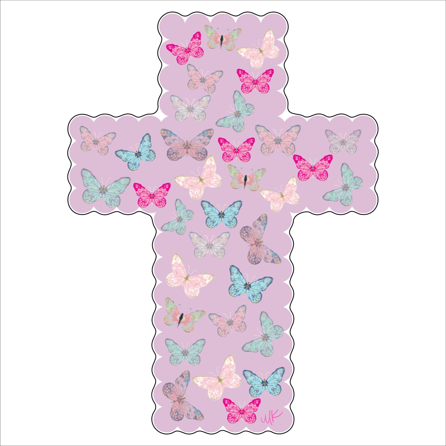 MKD-092 Butterfly Fly Away Cross | 0.75Acrylic Contour |
