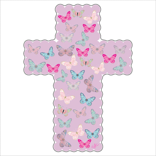 MKD-092 Butterfly Fly Away Cross | 0.75Acrylic Contour | Case of 25