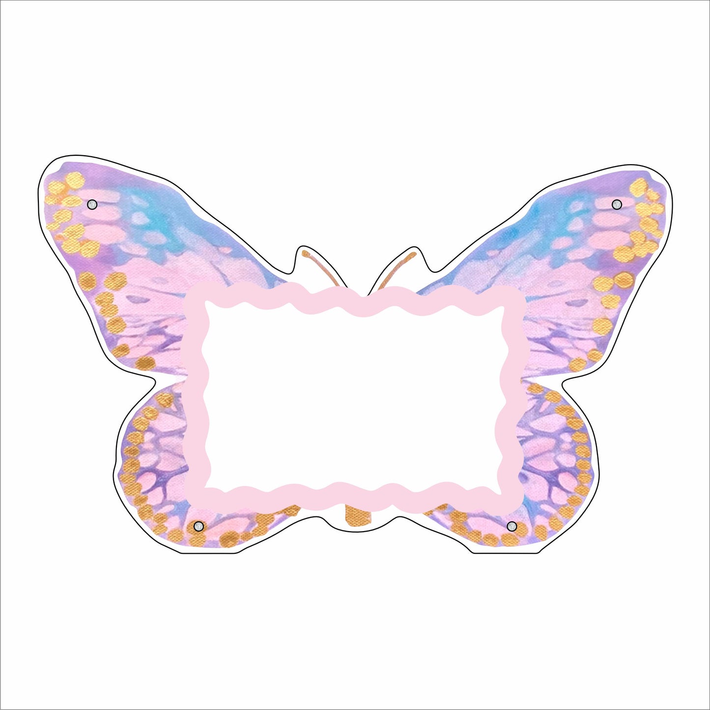 MKD-097-C14 Gold Butterfly Picture Frame Case of 14 | 0.50Acrylic Contour |