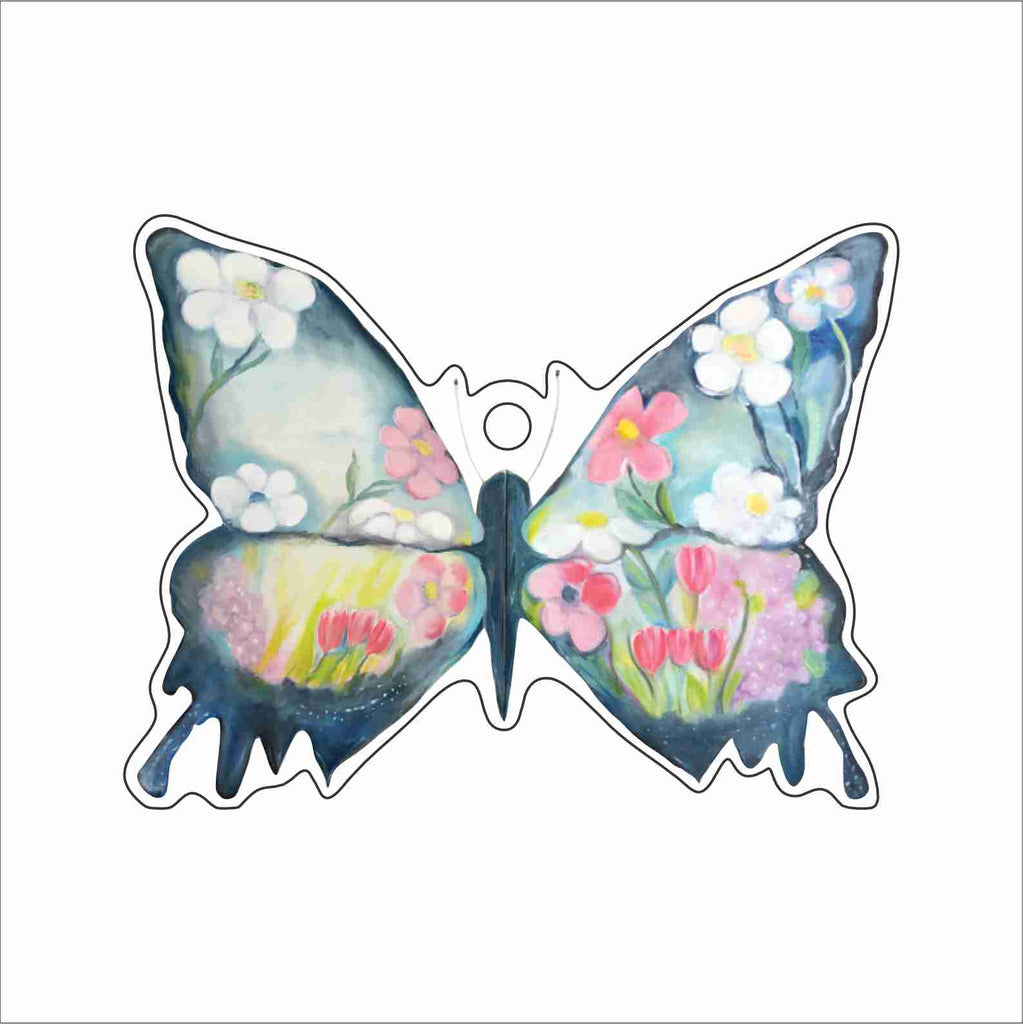 MKD-102 Floral Butterfly Ornament | 0.25Acrylic Ornament