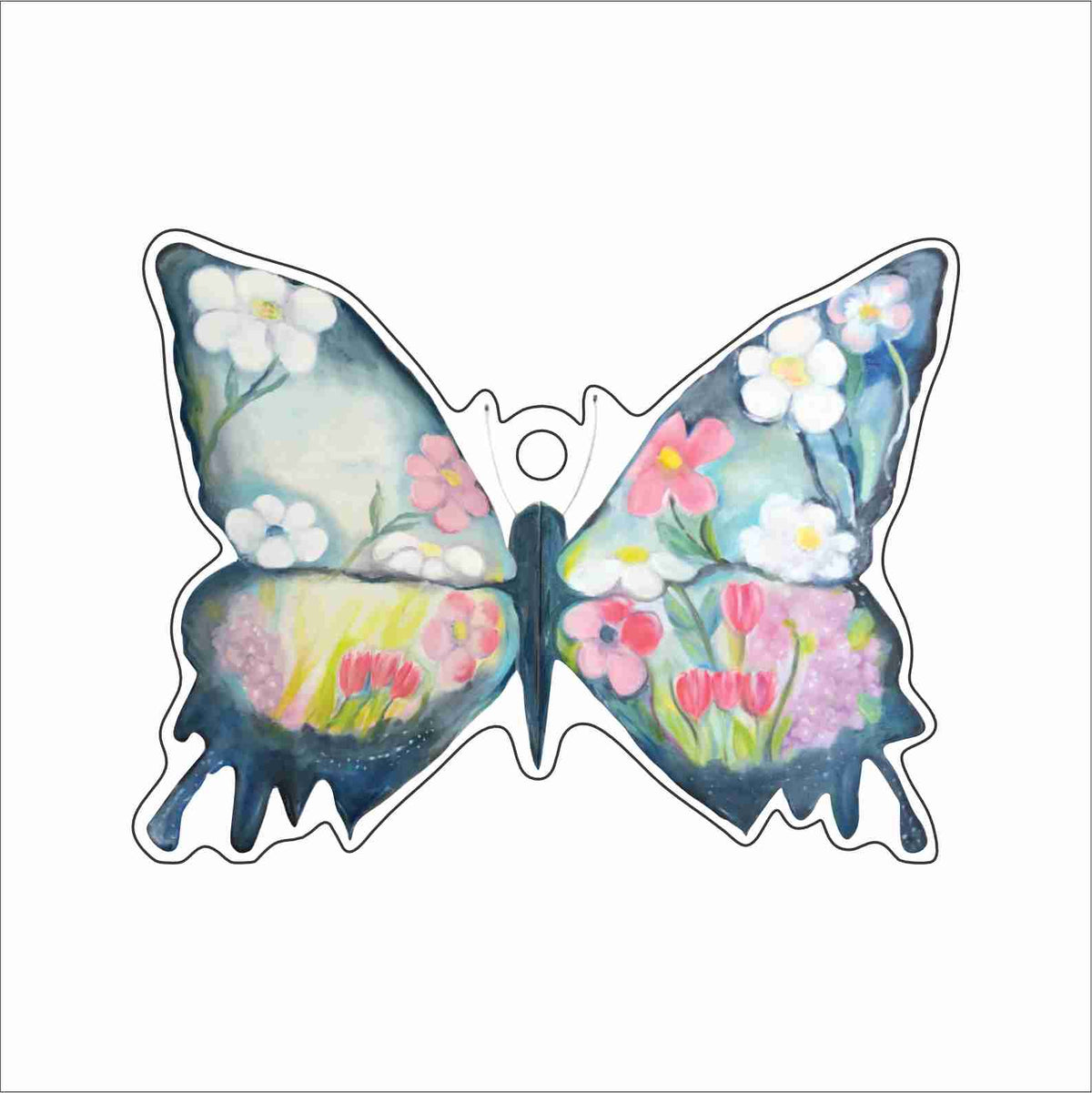 MKD-102 Floral Butterfly Ornament | 0.25Acrylic Ornament