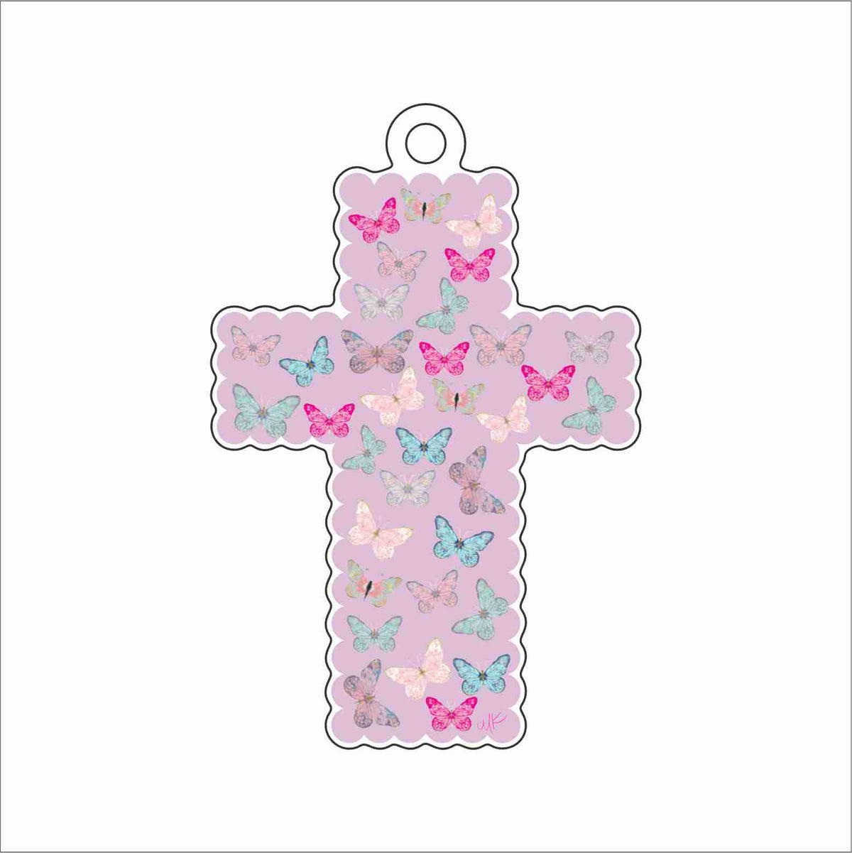 MKD-111 Butterfly Fly Away Cross Ornament | 0.25Acrylic Ornament