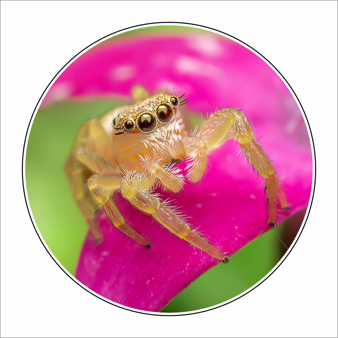 MLP-003 Jumping Spider on Penta | 0.25Acrylic Coaster with Clear Bumpers | Case of 4