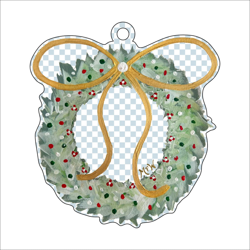MPW-005 Wreath Ornament | 0.25in. Acrylic Ornament | Single