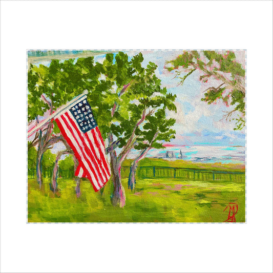 Flag Block | 0.75in. Acrylic Cutout 5x7 | Single
