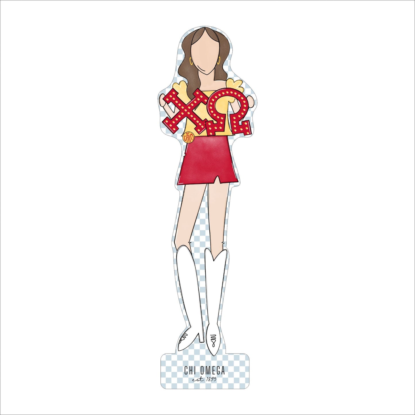 MSH-014 Chi Omega 1 | 0.75in. Acrylic Cutout  | Case (Bundle of 25)
