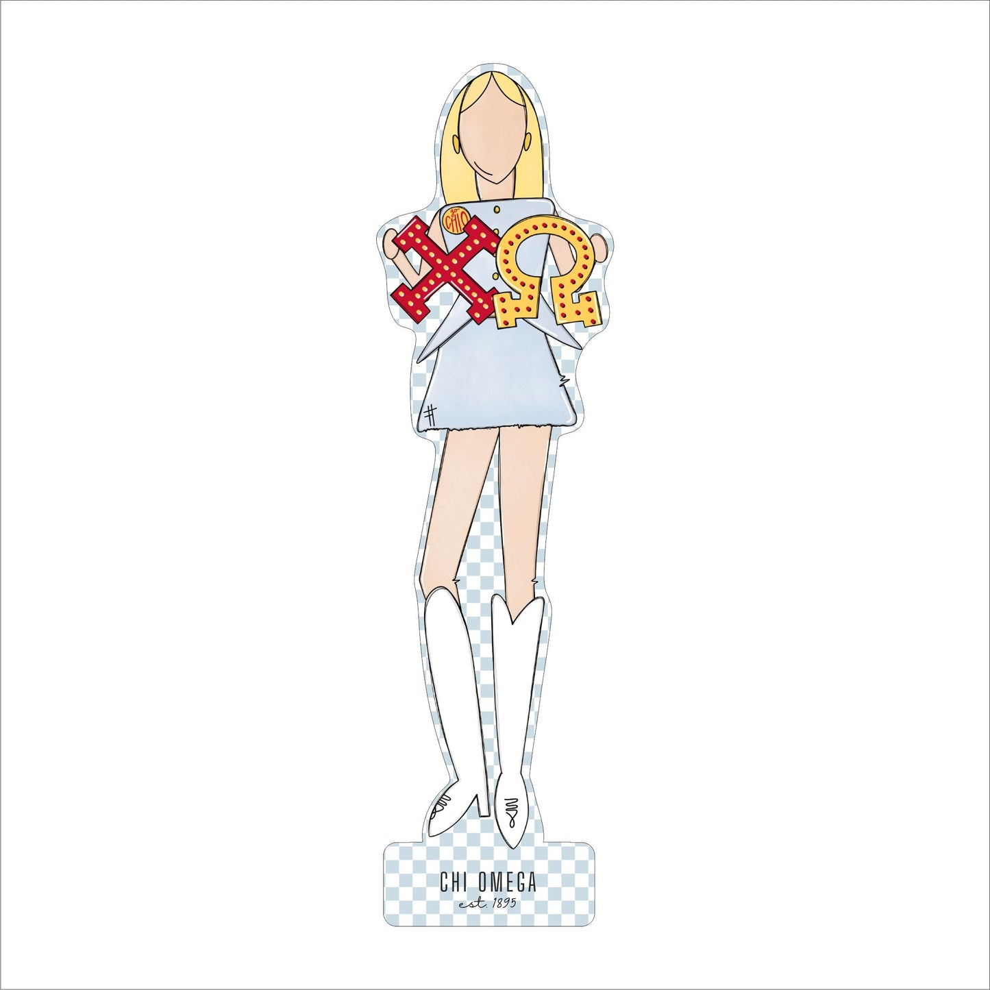 MSH-015 Chi Omega 2 | 0.75in. Acrylic Cutout  | Case (Bundle of 100)