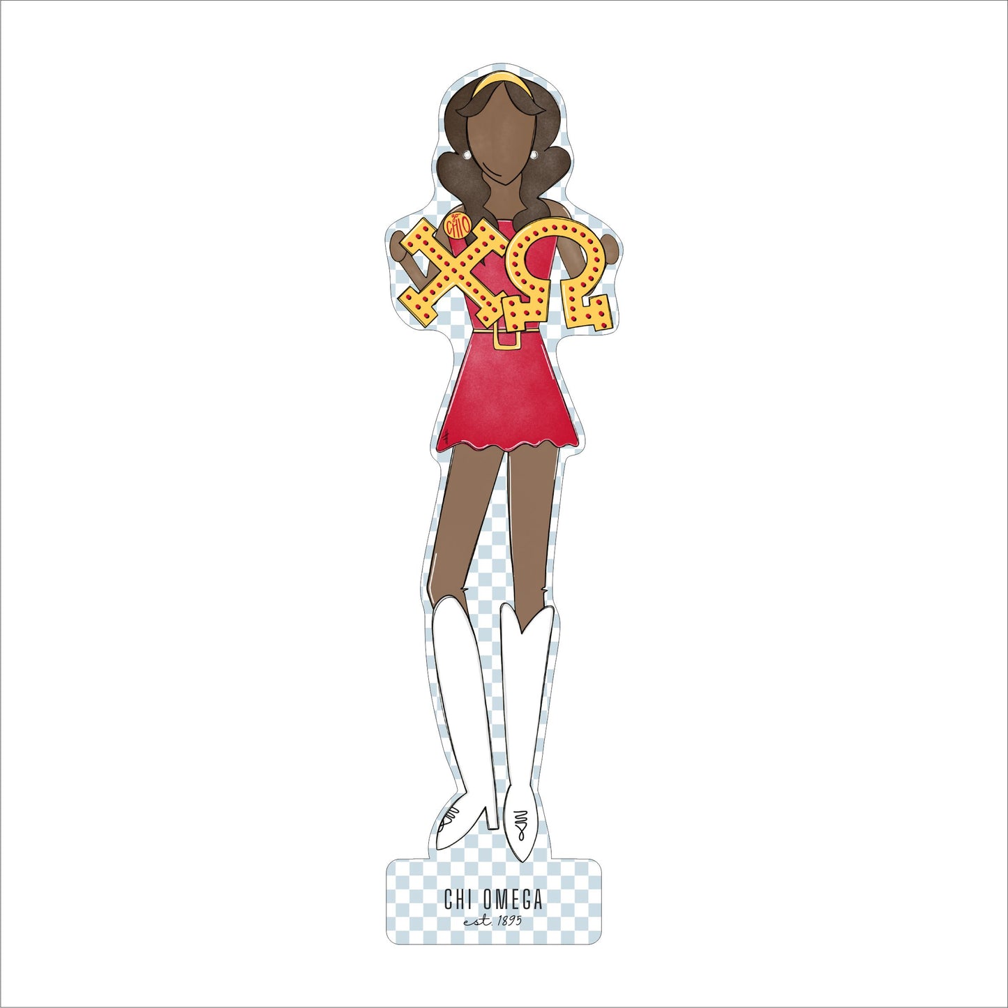 MSH-016 Chi Omega 3 | 0.75in. Acrylic Cutout  |