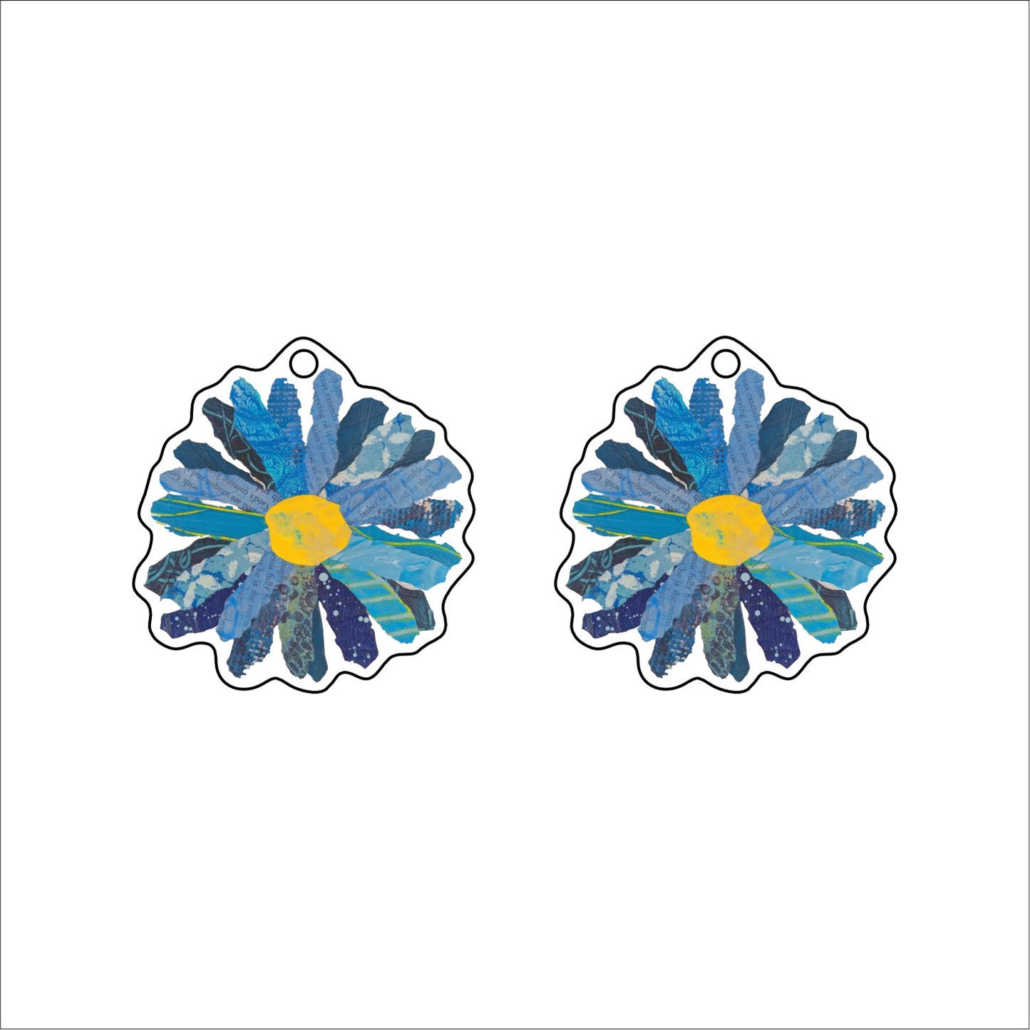 MTY-002 Blue Daisy | 0.125in. Acrylic Earrings |