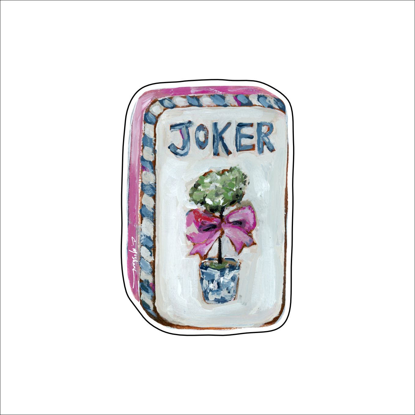 CMS-591-C10 Mahjong Joker Button | 0.125Acrylic Button | Set of 10