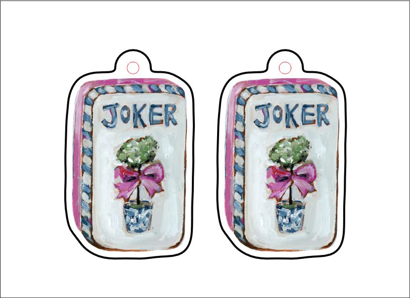 CMS-538-C10 Mahjong Joker Earring  | 0.125Acrylic Earrings | Set of 10