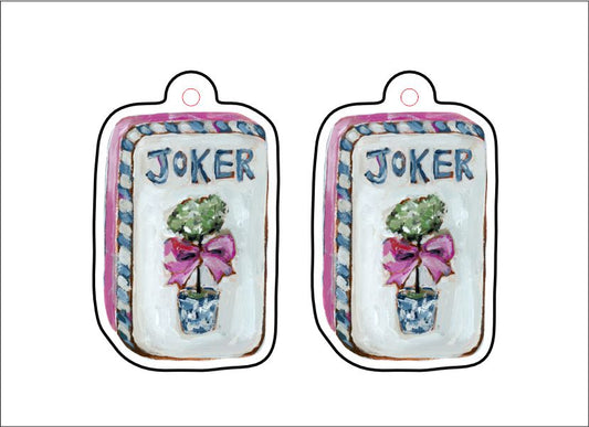CMS-538-C10 Mahjong Joker Earring  | 0.125Acrylic Earrings | Set of 10