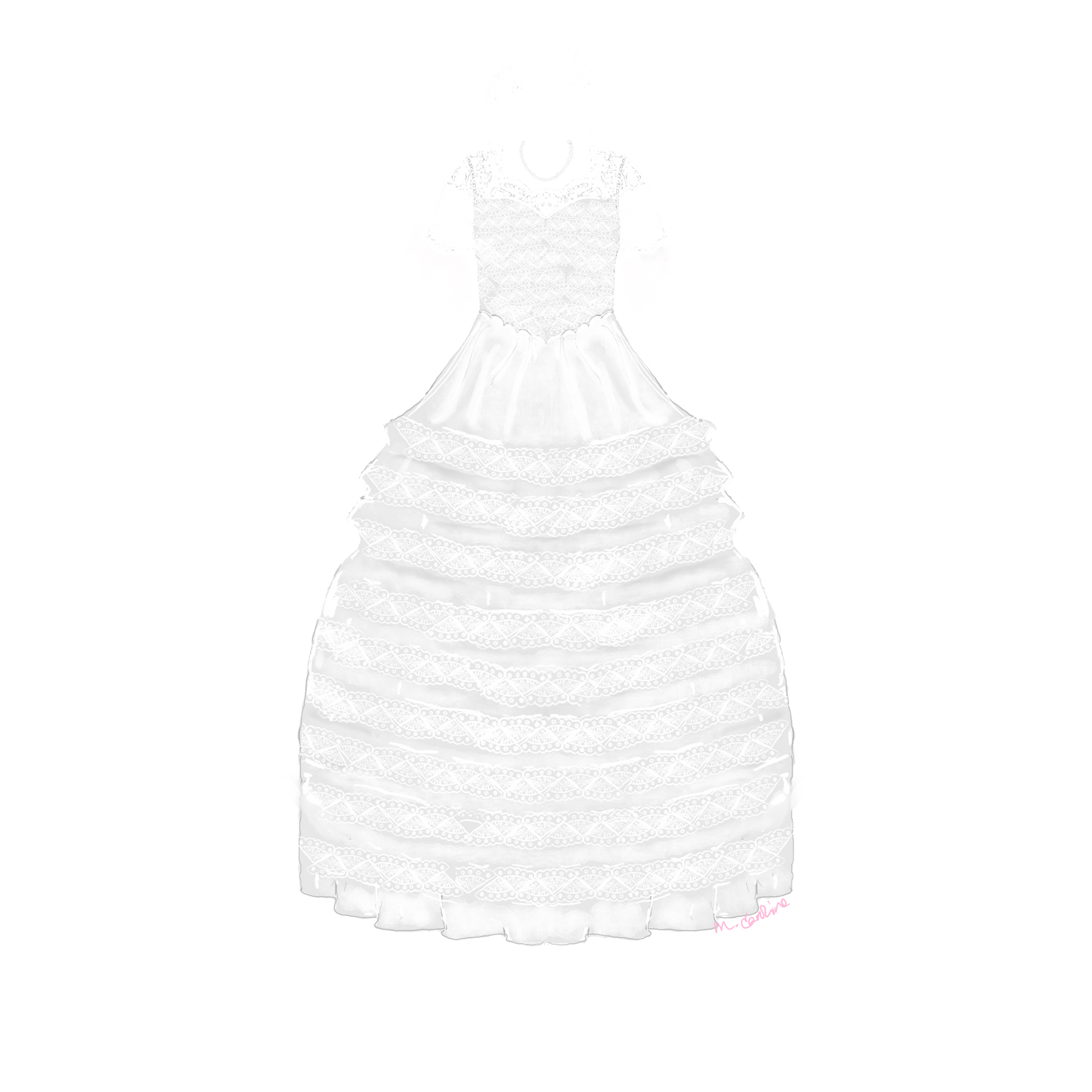 MCD-003 Mimi's Wedding Dress | 0.75in. Acrylic Contour