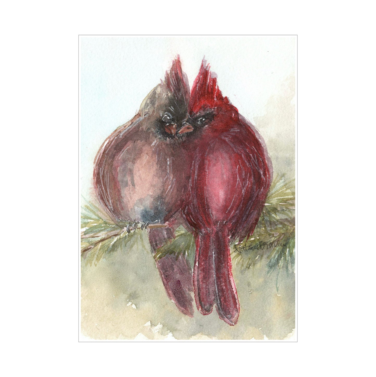 Cardinal Couple Block | 0.75in. Acrylic Cutout 5x7 | Case (any 10+)