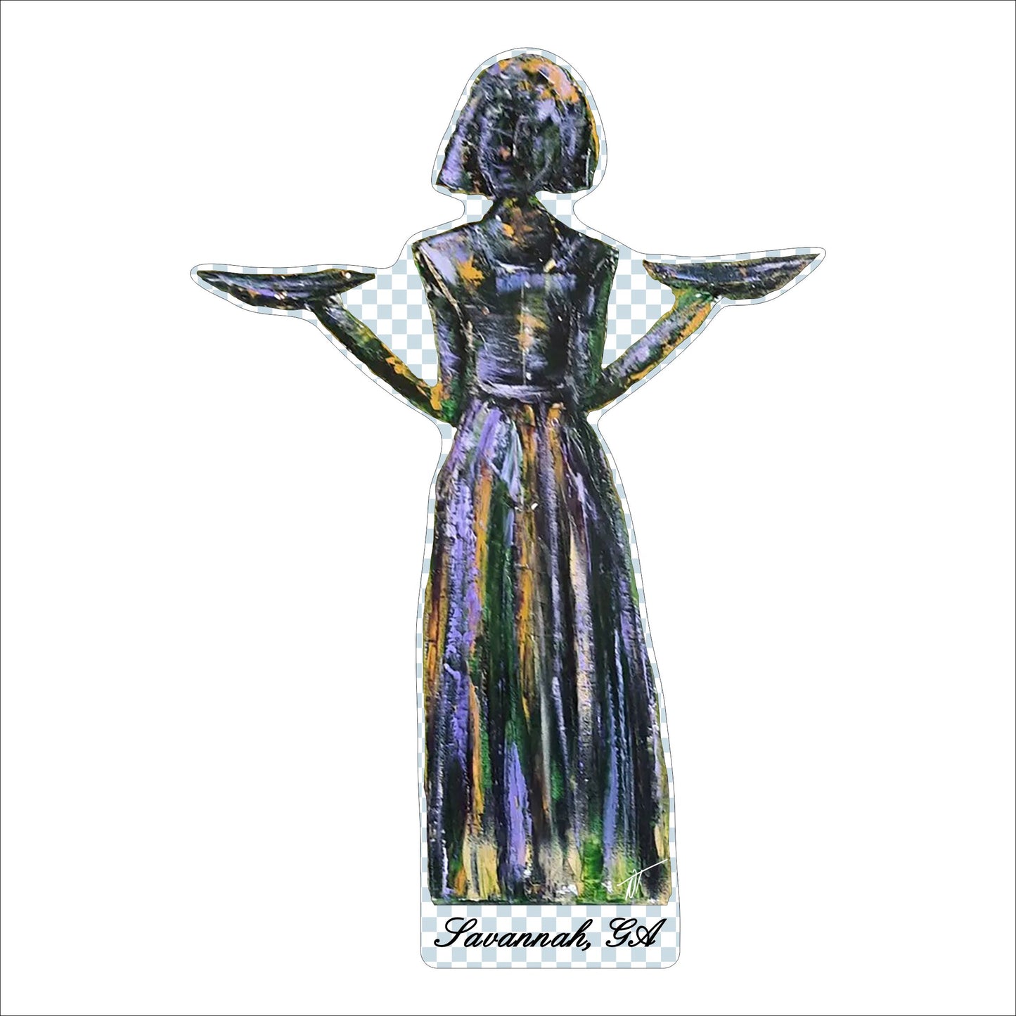 Savannah GA Statue (larger)| 0.75in. Acrylic Cutout | Case any 10+ (Pack of 1)