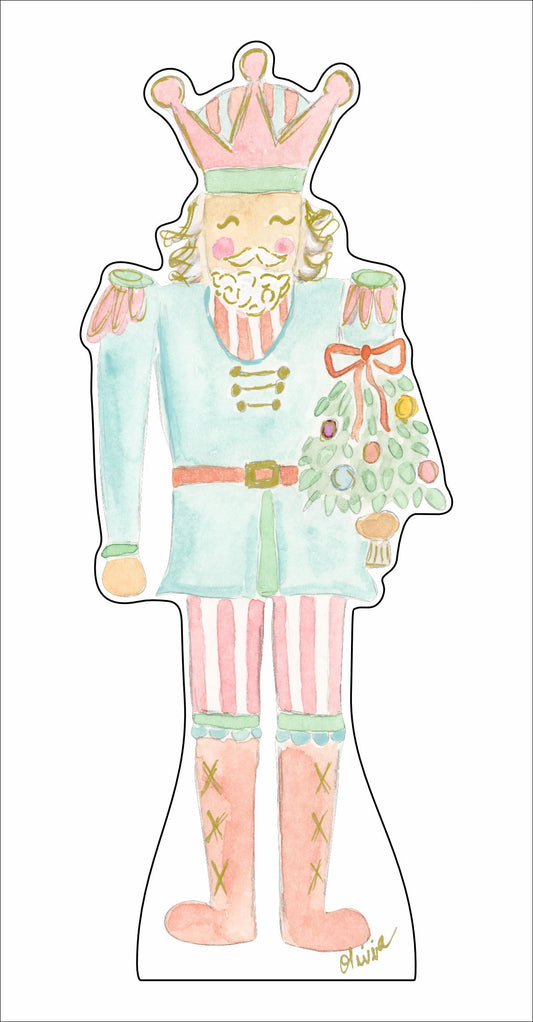 OMA-008 Whimsical Nutcracker with Tree | 0.75in. Acrylic Contour