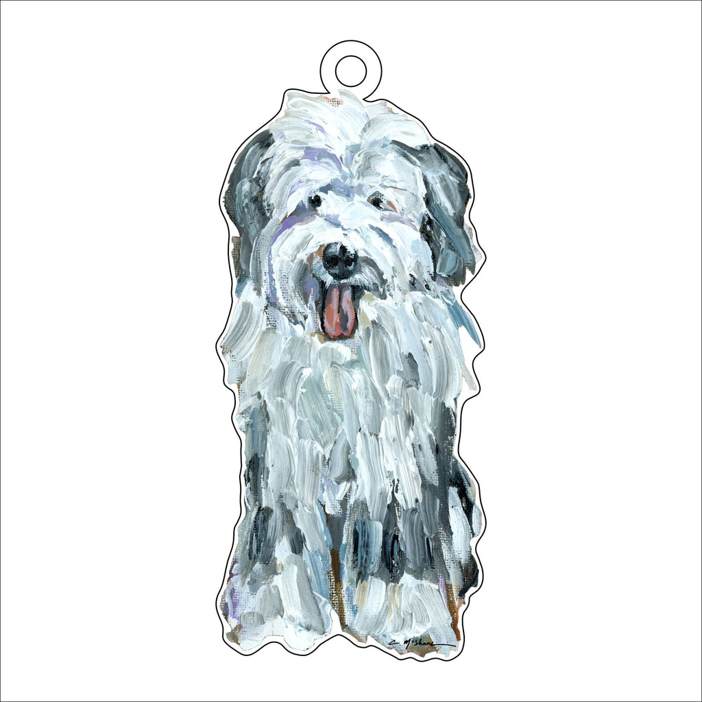 Old English Sheep Dog White & Gray | 0.25in. Acrylic Ornament | Case of 25