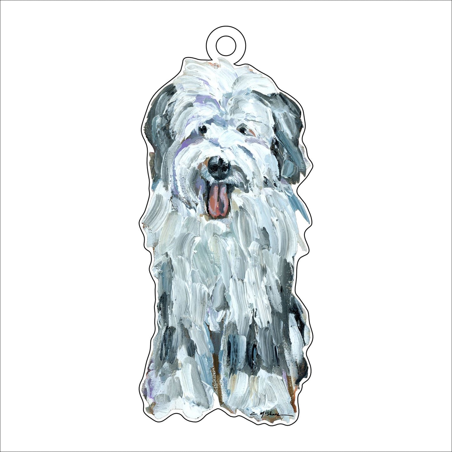 Old English Sheepdog White & Gray | 0.25in. Acrylic Ornament | Mix and Match (any 10+)
